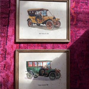 Set of two framed vintage Buick Packard Limousine Prints Frederick Elmiger